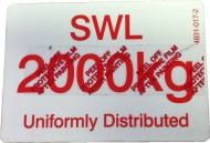 2000kg SWL Label 4831-017-2