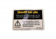 Ratcliff Palfinger Auto Switch Label 4831-380-5